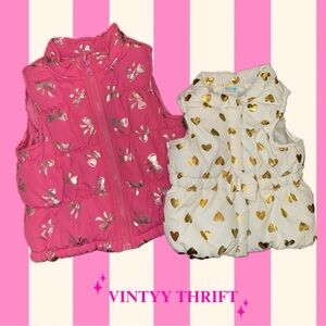 Vintage HealthTex Sister Puffer Vests, 3T & 0-3 Months (SET OF TWO)